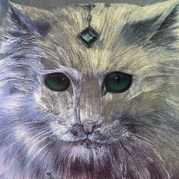 Vintage Foil Art Etchings by Sue Dawes Enchanted Creatures Cat  10”x 8” made USA - Picture 4 of 6